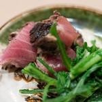 うを徳 - 2017.12 氷見寒鰤藁焼き 京都春菊