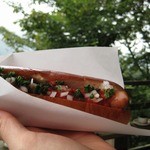 NARAYA CAFE - ホクホクパンとソーセージのホットドッグです♪