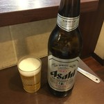 ホワイト餃子 - (料理)瓶ビール(大瓶、スーパードライ)