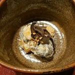 りょうりや 御旅屋 - 柿と紫ずきん　黒皮茸の白和え