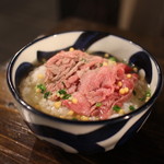 朝〆ほるもん専門店まるじゅう - 飛騨牛 肉茶漬け 完成形☆