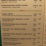 カーザ ヴィニタリア - 当日のワインリスト