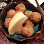 立ち拠り酒場 榮 - 2017.12.1  【アスコラーナ】～肉のオリーブのちょい揚げおつまみ   480円