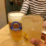 お家のごはん かれん - H.29.10.2.昼 ハイボール vs 生ビール de 乾杯♪