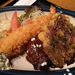 キッチン・ゴン - 2017.12.7  ビーフカツBランチ☆ 「ビーフカツ」「ハンバーグ」「エビフライ選択」「サラダ」