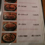 キッチン・ゴン - メニュー