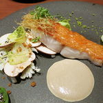 アジル - 金目鯛のポワレ 発酵マッシュルームのソース