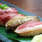 馬かもん　山形店 - おすすめ肉寿司盛り