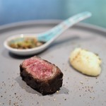 イチリン ハナレ - 和牛まくら　三種類のお醤油　山椒ポテト