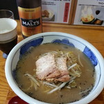 丹頂 - つるらーめん＆サントリーモルツ（中瓶）2017.12.10