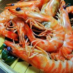 Boiled fresh tiger prawns