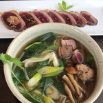 炙り鴨たたきと鴨南蛮蕎麦