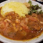 SPICY CURRY 魯珈 - 限定カレー 忘年会シーズン対策！トマトたっぷり手羽元のペッパースープカレーのライス大盛