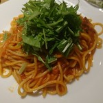 グッドサイフォンカフェ - アサリと水菜のトマトソースパスタ