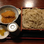 山よし - タレカツ丼セット蕎麦大盛