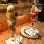 ピスタチオとプラリネ＆苺とシャンパーニュのパフェ