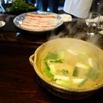 比良山荘 - 猪肉は白味噌で