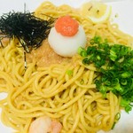 一度は召しませ、海老明太味　ダシバター焼きそば