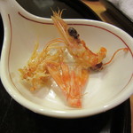 懐石料理 はし本 - 揚げた車海老の殻