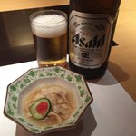 Shabushabu Nihonryouri Kisoji - 先付けとビール