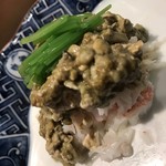 はらまさ - 甲羅焼きと蟹味噌のアップ