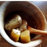 山のごはんよもぎ - 黒ごまと白玉のチェー