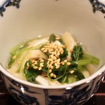 新ばし 笹田 - 壬生菜と揚げのお浸し