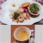 プレートランチ（ガーリックシュリンプ）980円