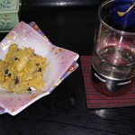 Izakaya Ahiru - 喜多里・芋焼酎お湯割りとあんこうのとも和え