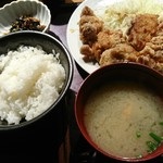 Hakata Motsunabe Yamaya - 唐揚げ定食 ランチ (¥1,100-)