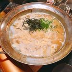 炭火焼鳥あずま - 〆の雑炊の完成