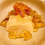 木山 - 卵豆腐と丸大根 雲丹のせ スッポンの煮こごりがけ