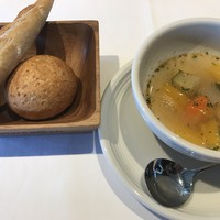 上野洋食遠山 - スープとパン