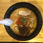 万力屋 - 辛ねぎ味噌ラーメン(半メン)実写