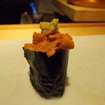 たけがみ - 由岐産ウニ　臭み一切なし！！　ほのかな甘みと濃厚な旨味が海苔と山葵の風味とマッチ♡