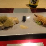 野嵯和 - 鱸、ゴボウ、稚鮎のカダイフ巻き揚げ