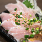 彩波 - 2017.12 鶏刺し四点盛り（1,980円）ささ身たたき