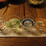 Okinawa Ryouri Ando Awamori Haisai - 泡盛飲み比べ：島違いセット（１２００円）