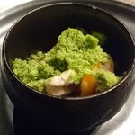 ete - インドマグロ大トロ、カブ、トマト、わさび菜のブランマンジェ