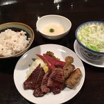 たんや善治郎 - 牛たん得々定食 1200えん(税別)とろろ120えん(税別)