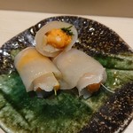 鮨処よしな - ウニの平目巻き