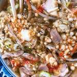 手打ち大石田そば　きよ - 天かす投入後