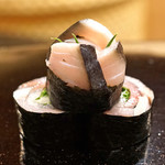 日本橋蛎殻町 すぎた - 〆鯖 と 浅葱 と 大葉 と ガリの巻もの