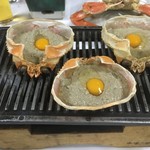 千年亭 - カニ味噌甲羅焼き