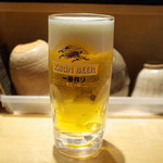 Tsukiji De Dondon - 生ビールセット(700円)の生ビール