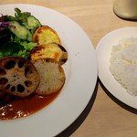 コッカ食堂 - デミグラスハンバーグ根菜のソテー添え \1350