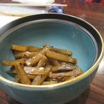 うなぎ 魚政 - 牛蒡の醤油漬け