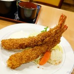 Tonkatsu No Matsui - 2017年10月　エビフライセット【1500円】和歌山市内でいちばんの大きさかも(´▽｀)