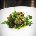 TACUBO - 真鱈の白子　香草バターソースとヘーゼルナッツ