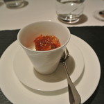 リストランテ カノフィーロ - ノルウェーサーモンとフルーツトマト、リコッタチーズ